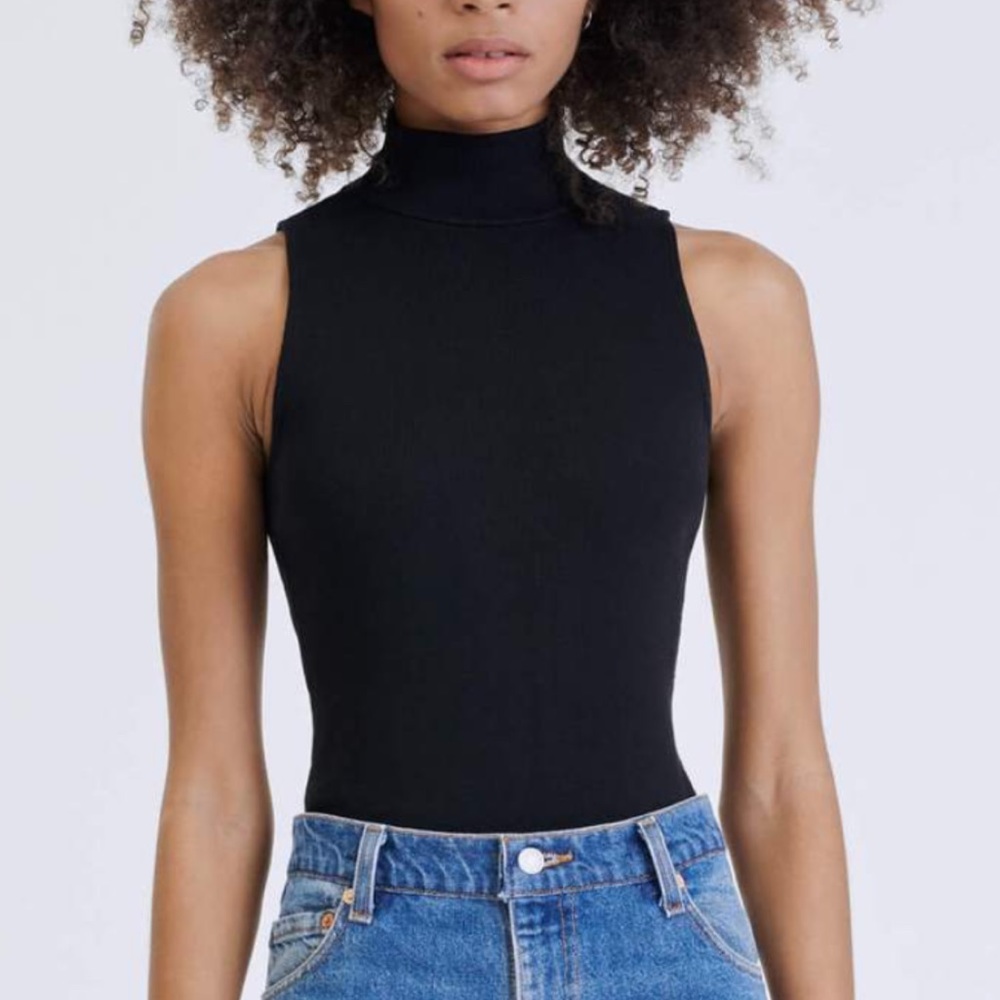 Re/done Hanes mock neck bodysuit, medium